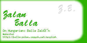 zalan balla business card